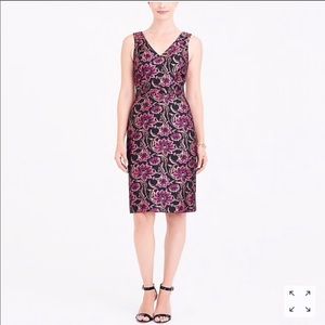 J.Crew Jacquard shift dress with gold detail